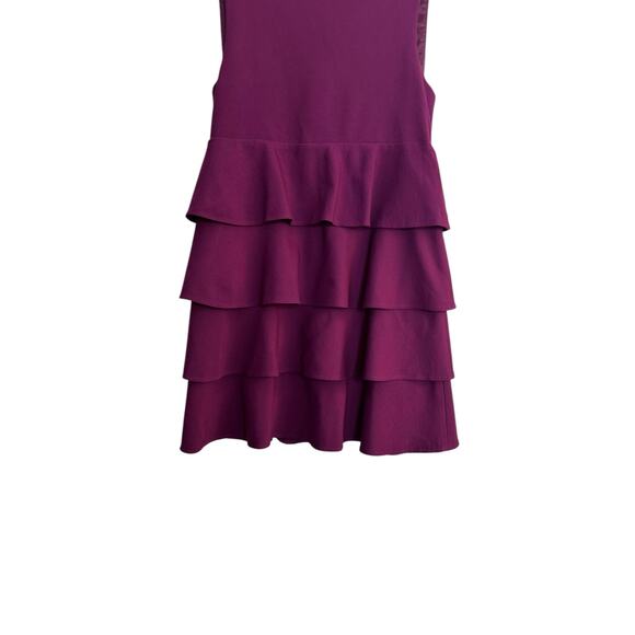 THEORY Cupid Prosema Selma Tiered Ruffle Skirt Button Back Tank Plum Dress Small - Picture 5 of 10